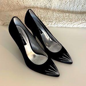 Lulu Guinness vintage deadstock black crystal heels 39.5 / 8.5